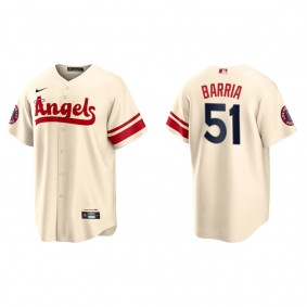 Jaime Barria Men's Angels Cream 2022 City Connect Replica Player Jersey