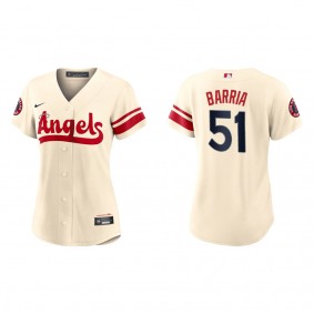 Jaime Barria Women's Angels Cream 2022 City Connect Replica Team Jersey