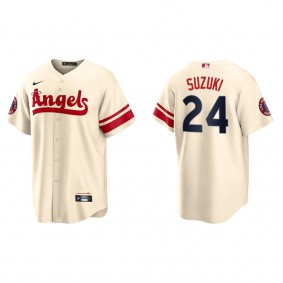 Kurt Suzuki Men's Angels Cream 2022 City Connect Replica Player Jersey