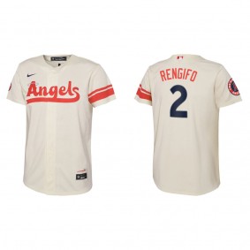 Luis Rengifo Youth Angels Cream 2022 City Connect Replica Team Jersey