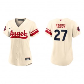 Mike Trout Women's Angels Cream 2022 City Connect Replica Team Jersey