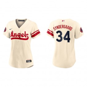 Noah Syndergaard Women's Angels Cream 2022 City Connect Replica Team Jersey