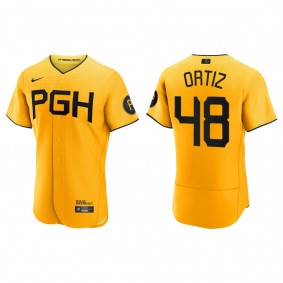 Luis Ortiz Pittsburgh Pirates Gold 2023 City Connect Authentic Jersey