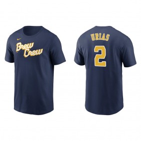 Luis Urias Brewers Navy City Connect Wordmark T-Shirt