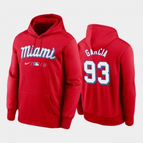 Red #93 Yimi Garcia Therma 2021 City Connect Miami Marlins Hoodie