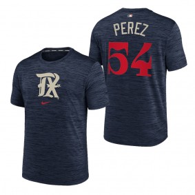 Martin Perez Texas Rangers Navy 2023 City Connect Velocity Practice Performance T-Shirt