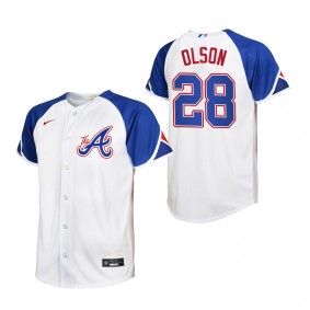 Matt Olson Youth Atlanta Braves White 2023 City Connect Replica Jersey