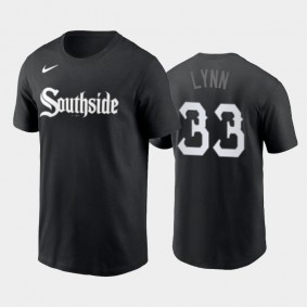 #33 Lance Lynn Wordmark 2021 City Connect White Sox Black T-Shirt Men's