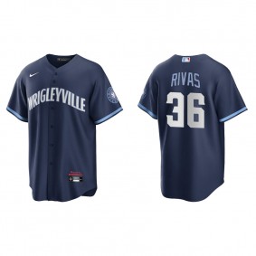 Men's Chicago Cubs Alfonso Rivas Navy City Connect Replica Jersey