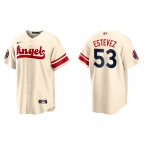 Men's Carlos Estevez Los Angeles Angels Cream City Connect Replica Jersey