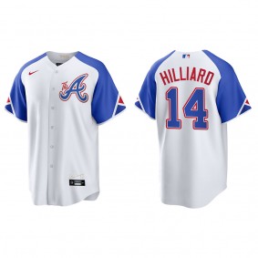 Men's Sam Hilliard Atlanta Braves White City Connect Replica Jersey