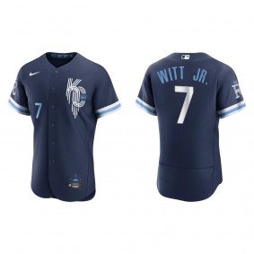 Men's Kansas City Royals Bobby Witt Jr. Navy 2022 City Connect Authentic Jersey