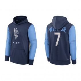 Men's Kansas City Royals Bobby Witt Jr. Navy 2022 City Connect Pullover Hoodie