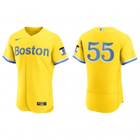 Men's Chris Martin Boston Red Sox Gold Light Blue City Connect Authentic Jersey