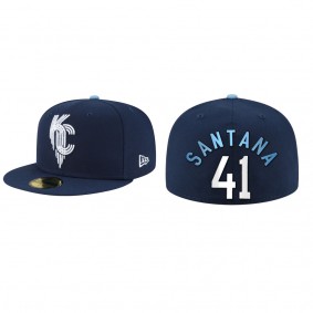 Men's Kansas City Royals Carlos Santana Navy 2022 City Connect Fitted Hat