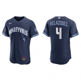 Men's Nelson Velazquez Chicago Cubs Navy City Connect Authentic Jersey