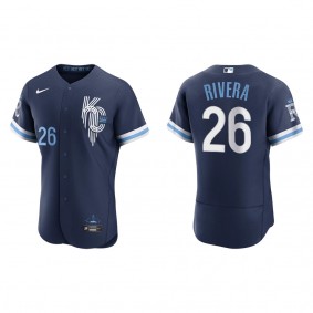 Men's Kansas City Royals Emmanuel Rivera Navy 2022 City Connect Authentic Jersey