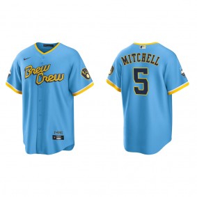 Men's Garrett Mitchell Milwaukee Brewers Powder Blue City Connect Replica Jersey