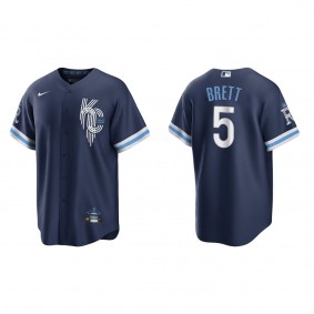 Men's Kansas City Royals George Brett Navy 2022 City Connect Replica Jersey