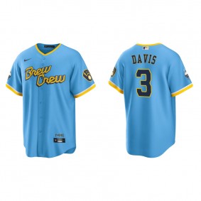 Men's Milwaukee Brewers Jonathan Davis Powder Blue 2022 City Connect Replica Jersey