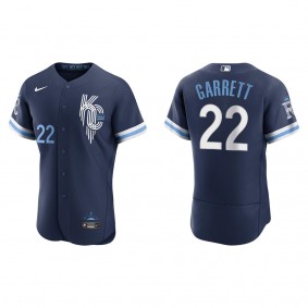 Men's Amir Garrett Kansas City Royals Navy City Connect Authentic Jersey