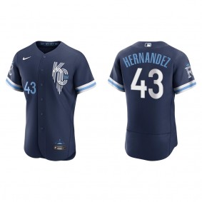 Men's Carlos Hernandez Kansas City Royals Navy City Connect Authentic Jersey