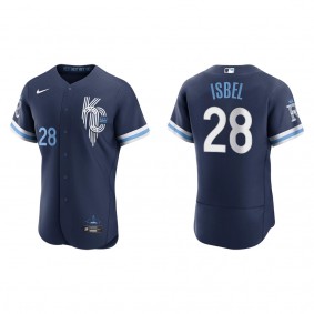 Men's Kansas City Royals Kyle Isbel Navy 2022 City Connect Authentic Jersey