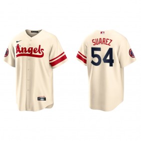 Men's Jose Suarez Los Angeles Angels Cream City Connect Replica Jersey