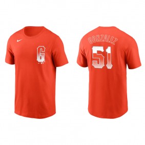 Men's San Francisco Giants Luis Gonzalez Orange City Connect T-Shirt