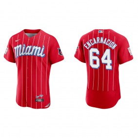 Men's Jerar Encarnacion Miami Marlins Red City Connect Authentic Jersey