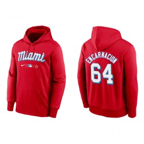 Men's Jerar Encarnacion Miami Marlins Red City Connect Therma Hoodie