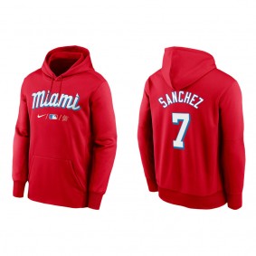 Men's Jesus Sanchez Miami Marlins Red City Connect Therma Hoodie