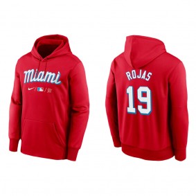 Men's Miami Marlins Miguel Rojas Red City Connect Therma Hoodie