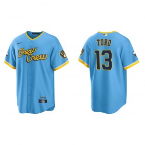 Men's Abraham Toro Milwaukee Brewers Powder Blue City Connect Replica Jersey