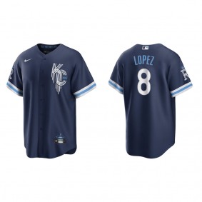 Men's Kansas City Royals Nicky Lopez Navy 2022 City Connect Replica Jersey