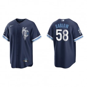 Men's Kansas City Royals Scott Barlow Navy 2022 City Connect Replica Jersey