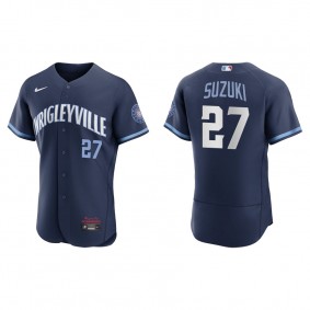 Men's Chicago Cubs Seiya Suzuki Navy City Connect Authentic Jersey