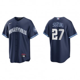 Men's Chicago Cubs Seiya Suzuki Navy City Connect Replica Jersey