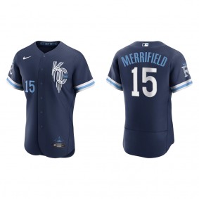 Men's Kansas City Royals Whit Merrifield Navy 2022 City Connect Authentic Jersey