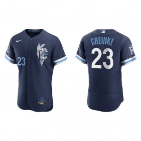 Men's Kansas City Royals Zack Greinke Navy 2022 City Connect Authentic Jersey