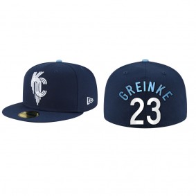 Men's Kansas City Royals Zack Greinke Navy 2022 City Connect Fitted Hat