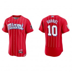 Men's Miami Marlins Yuli Gurriel Red City Connect Authentic Jersey