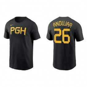 Miguel Andujar Pittsburgh Pirates Black 2023 City Connect Wordmark T-Shirt