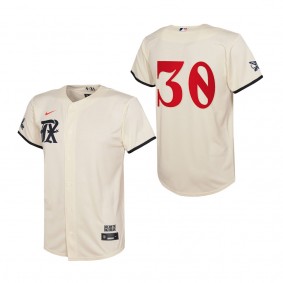 Nathaniel Lowe Youth Texas Rangers Cream 2023 City Connect Replica Jersey