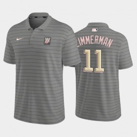 Gray #11 Ryan Zimmerman Washington Nationals Franchise Men's 2022 City Connect Polo