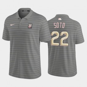 Gray #22 Juan Soto Washington Nationals Franchise Men's 2022 City Connect Polo