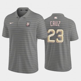 Gray #23 Nelson Cruz Washington Nationals Franchise Men's 2022 City Connect Polo