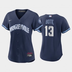 Women's Chicago Cubs #13 David Bote Replica 2021 City Connect Navy Jersey