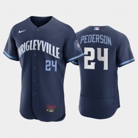 Chicago Cubs #24 Joc Pederson Authentic 2021 City Connect Navy Jersey