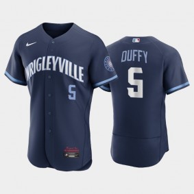 Chicago Cubs #5 Matt Duffy Authentic 2021 City Connect Navy Jersey